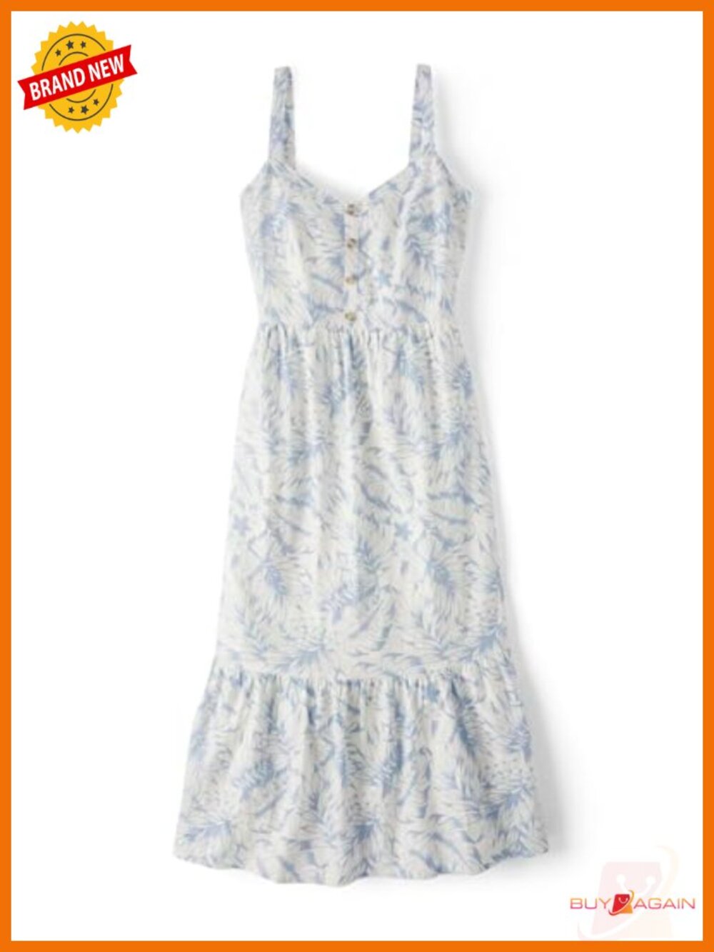 Sleeveless Midi Dress with Ruffle Hem - Picture 1 of 3